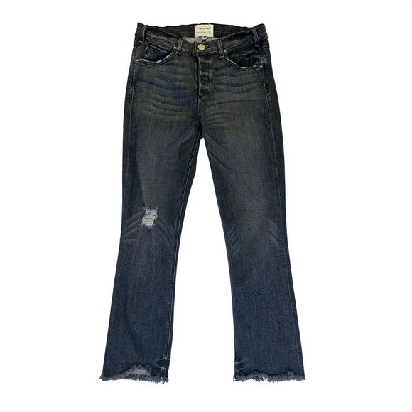 McGuire Denim Denim - McGuire Valetta‎ Cropped Straight Denim Black Wash Fray Hem Jeans size 29